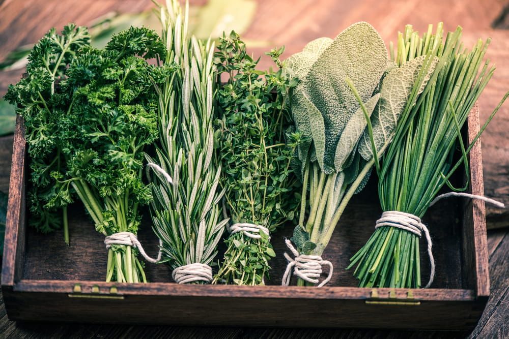 A Wooden Box Filled With Different Types Of Herbs — Naturopath in Tweed Heads, NSW