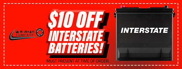 $10 off Interstate Batteries