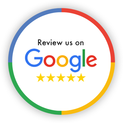 A google logo that says review us on google