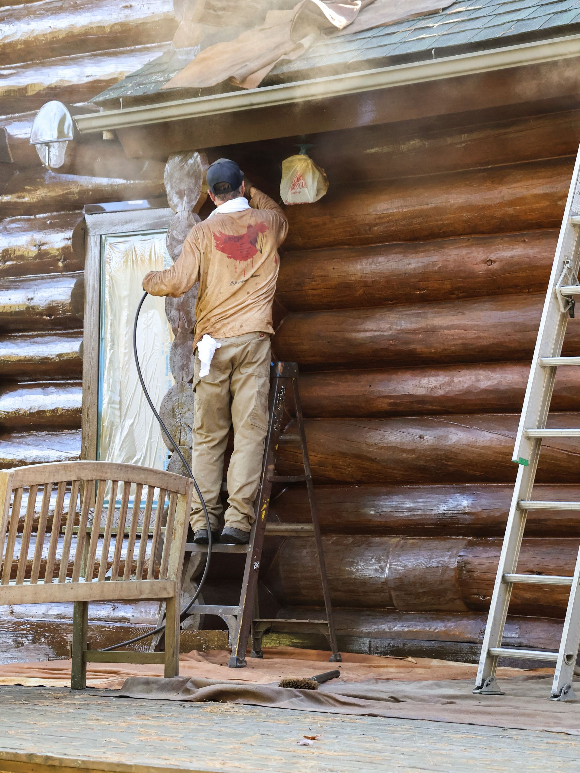 Log Home Staining Services