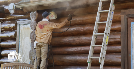 Log Home Staining and Caulking services in New England including MA, RI, CT, NH