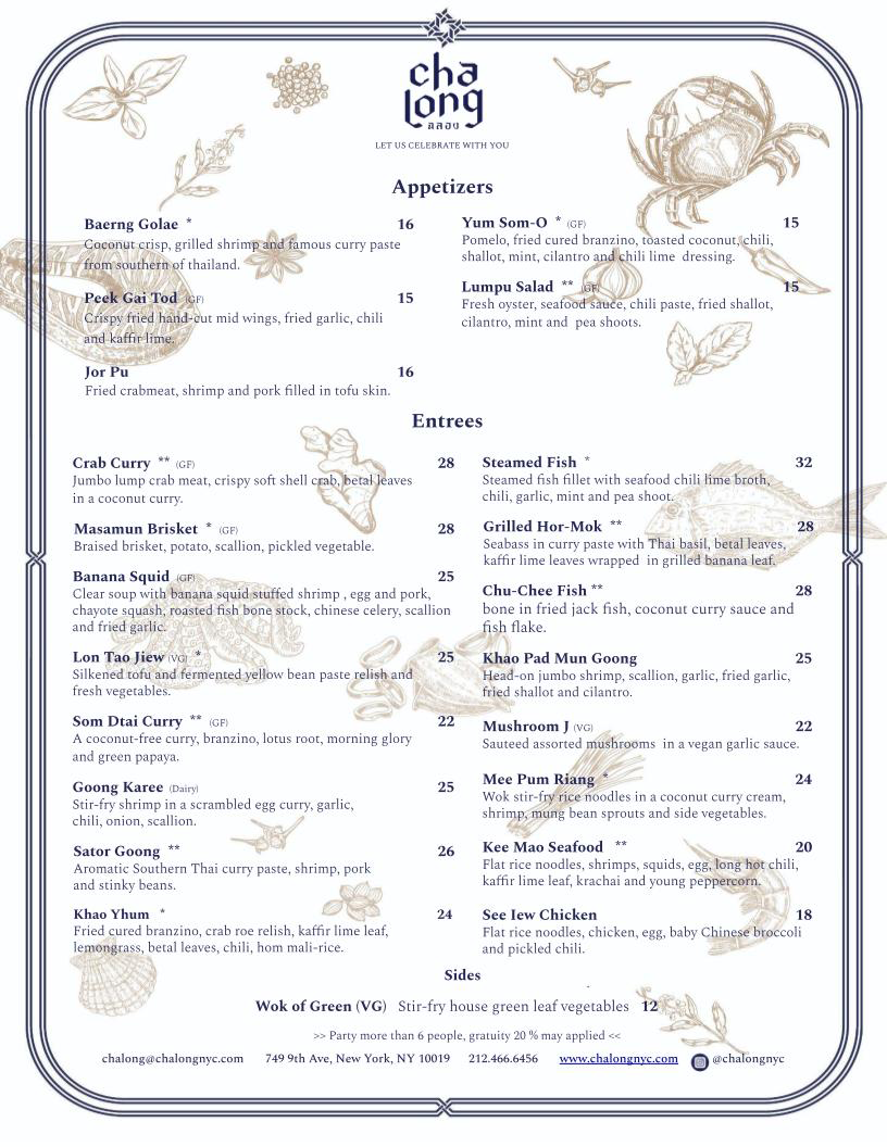 Chalong Restaurant New York Order Online & Reservation