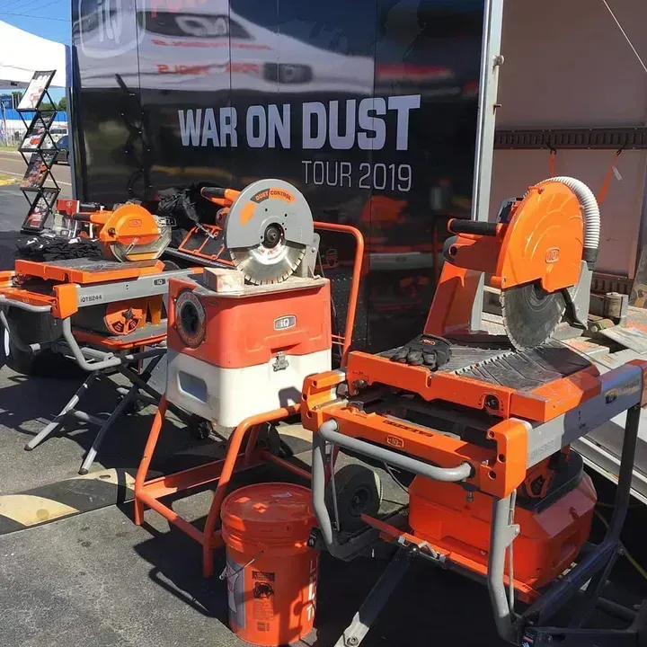 Orange Tile Saws and Dust Collection System — Kev's Group QLD in Kawana, QLD