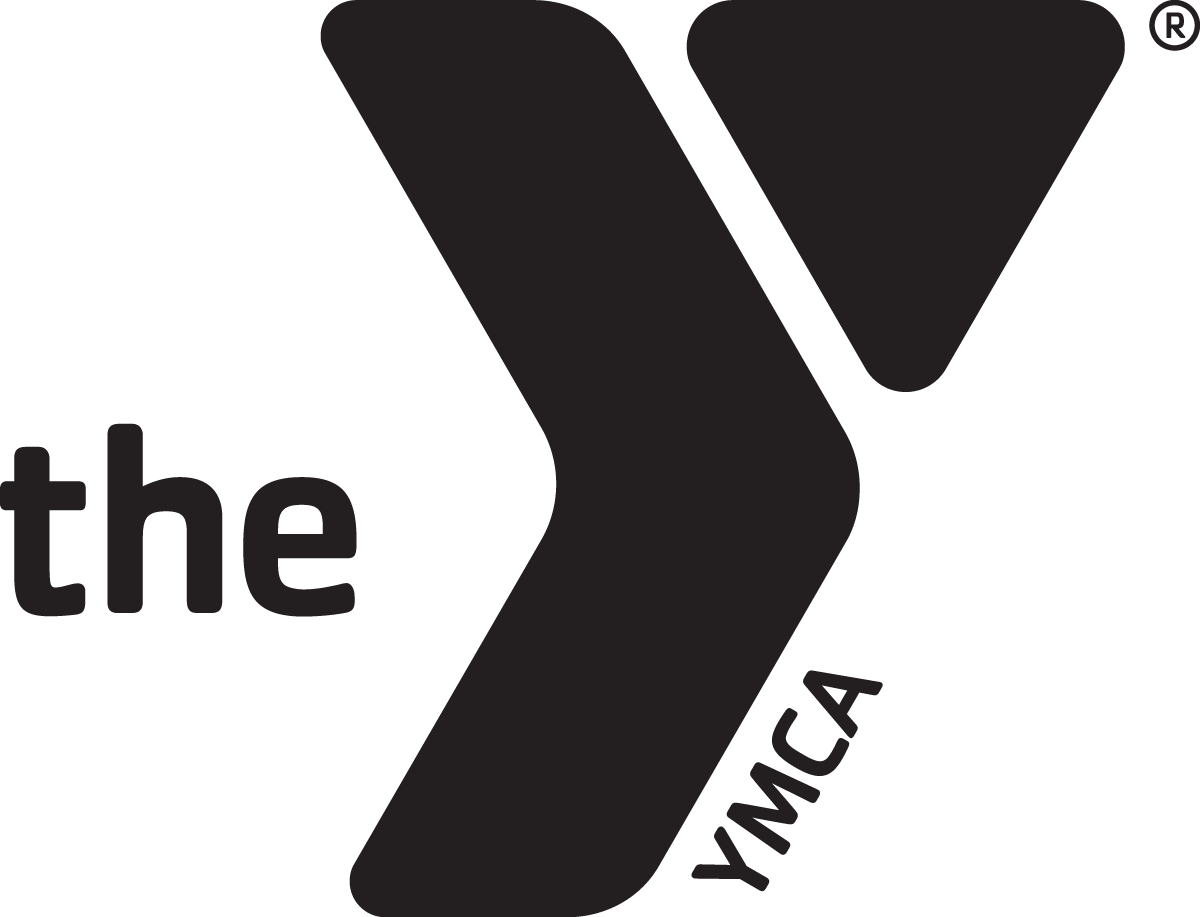 A black and white logo for the ymca.