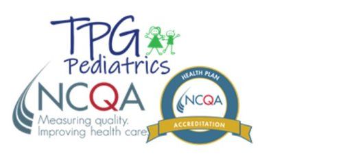 TPG Pediatrics and NCQA quality-measuring accreditation logos on white background