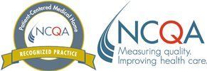 NCQA logos with “Recognized Practice” ribbon and “Measuring quality. Improving health care.” text