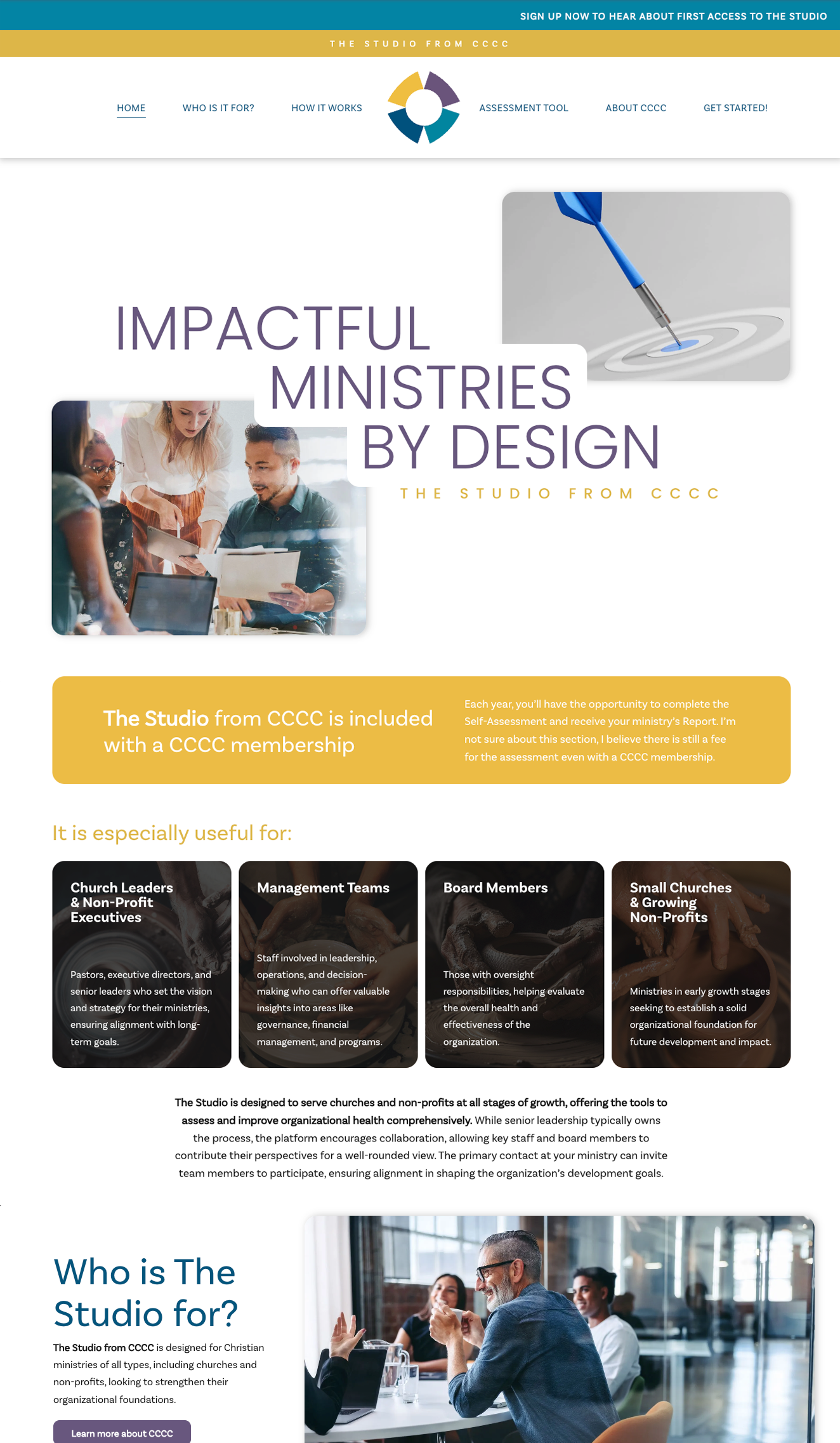 Canadian Council of Christian Charities studio landing page design