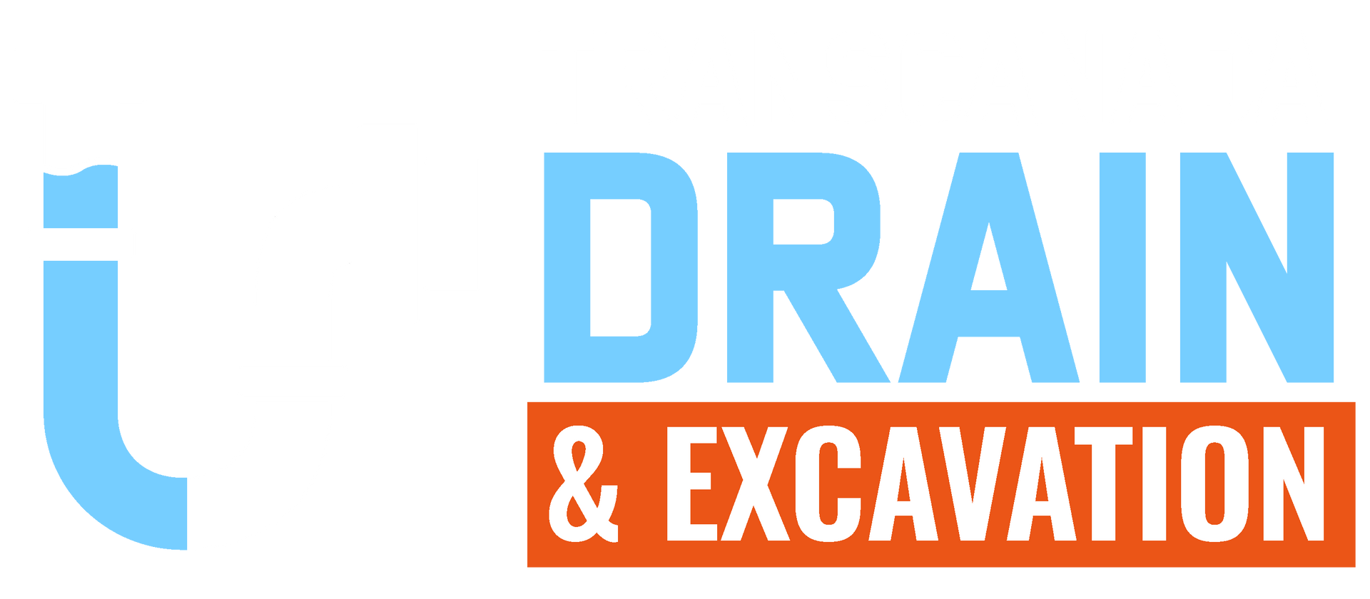 Transcanada Drain Logo A gray and blue P-trap plumbing pipe against a white background.