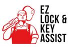 Red locksmith logo holding a wrench beside text: EZ LOCK & KEY ASSIST