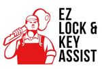 Red locksmith logo holding a wrench beside text: EZ LOCK & KEY ASSIST