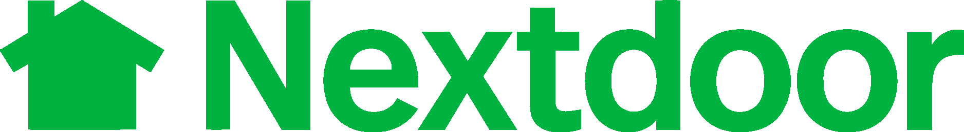 Nextdoor logo with green house icon and wordmark