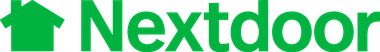 Nextdoor logo with green house icon and wordmark