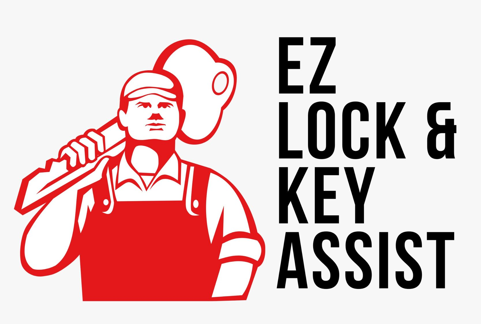 Red padlock and key icon with the text
