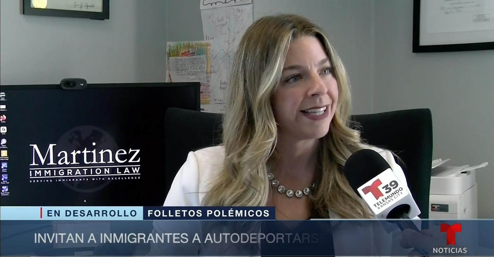Attorney Andrea C. Martinez is being interviewed on CNN.