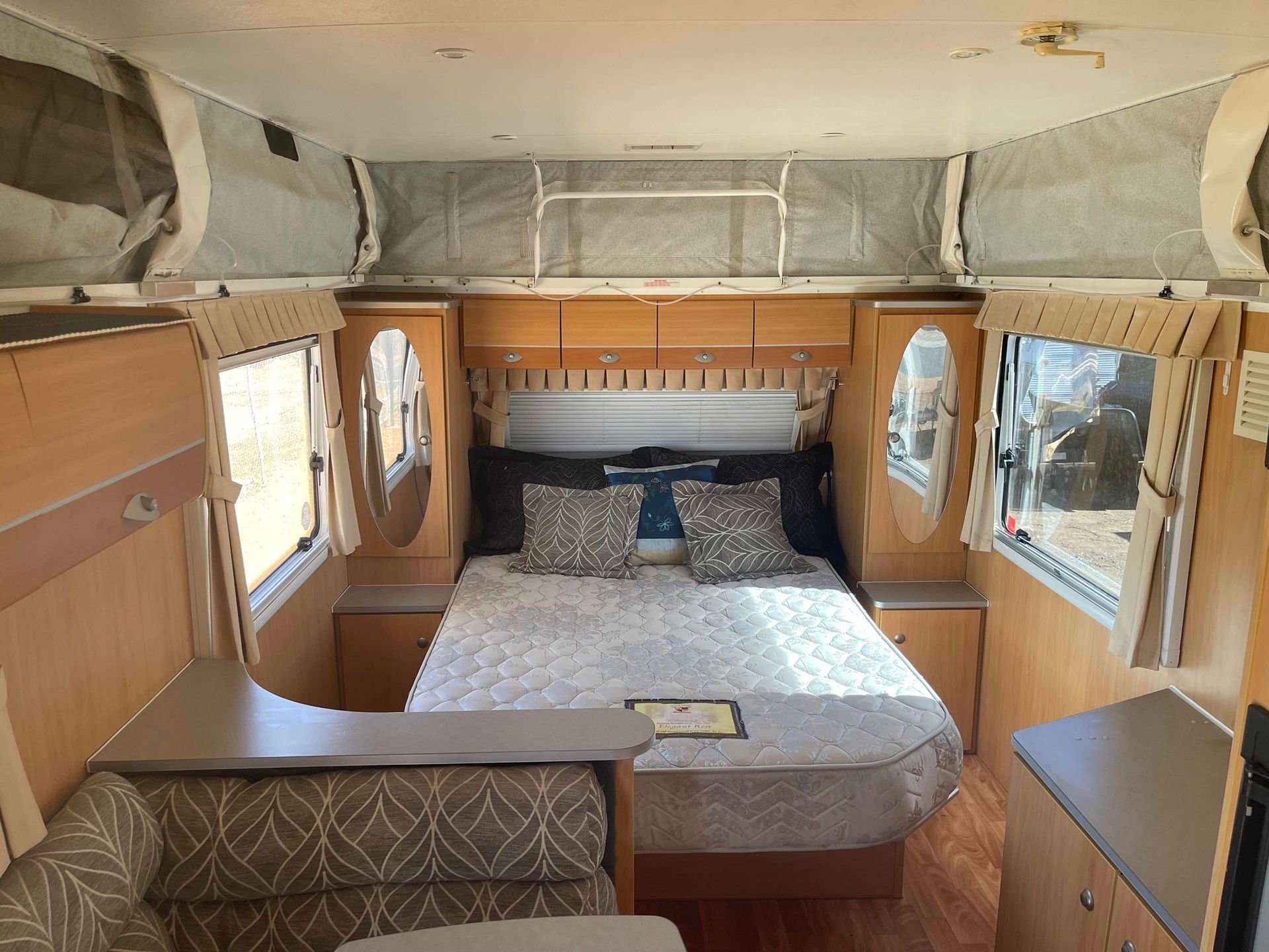Double Bed Inside A Caravan