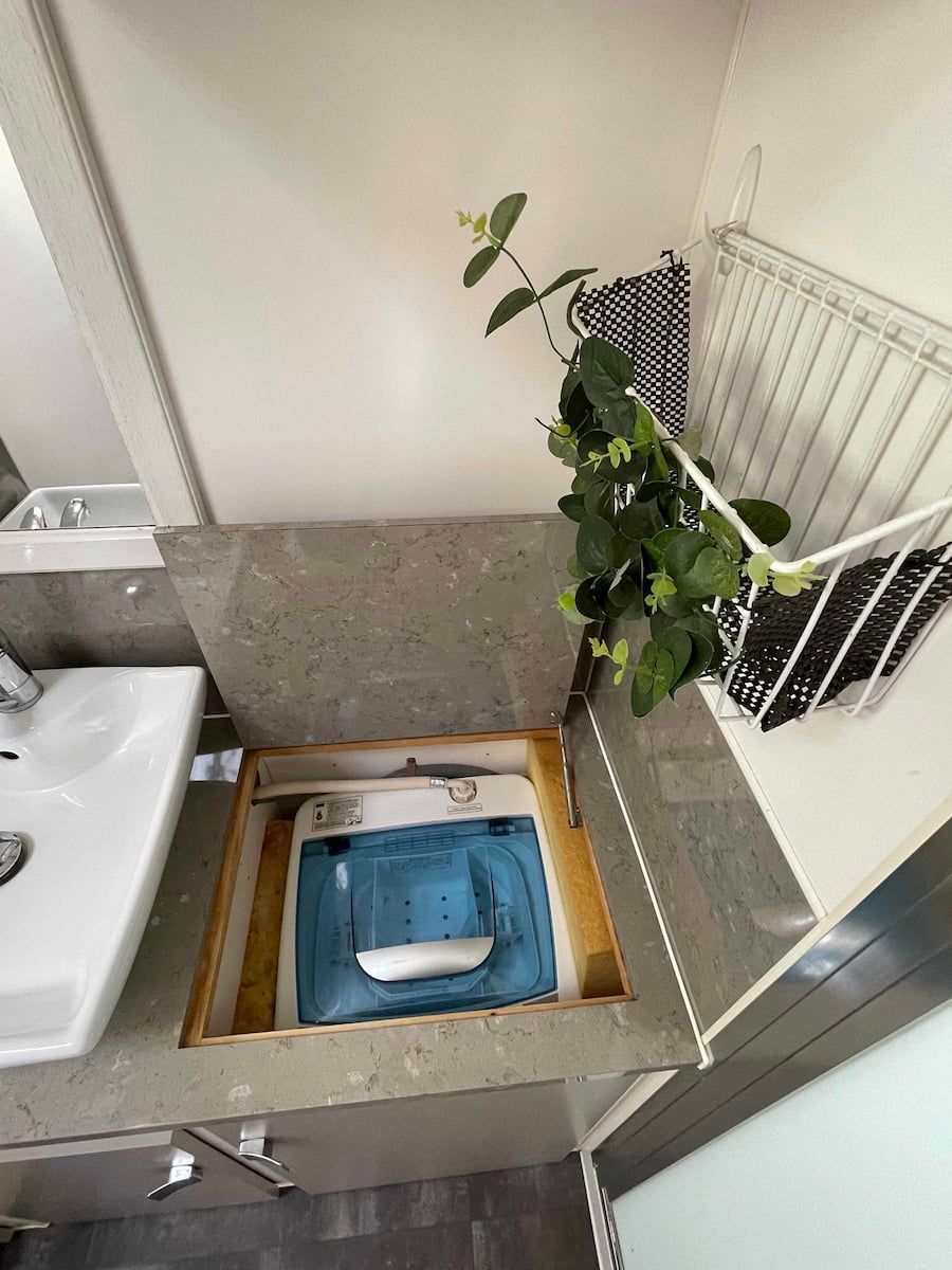 Bathroom Sink Area With a Blue Basin — B & C Caravan Service Pty Ltd In Dubbo, NSW