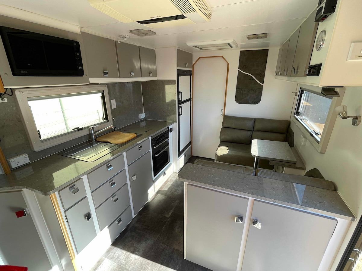 Compact Kitchen Interior in a Small Camper — B & C Caravan Service Pty Ltd In Dubbo, NSW