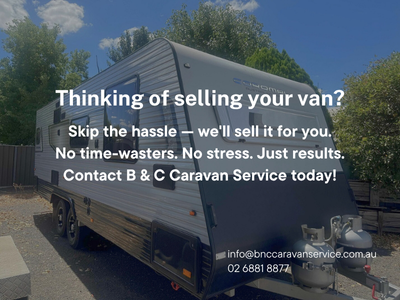 White van parked outdoors — B & C Caravan Service Pty Ltd In Dubbo, NSW