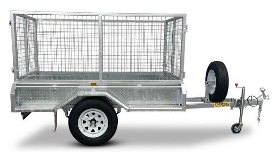 A Trailer With a Cage on Top of It — B & C Caravan Service Pty Ltd In Dubbo, NSW