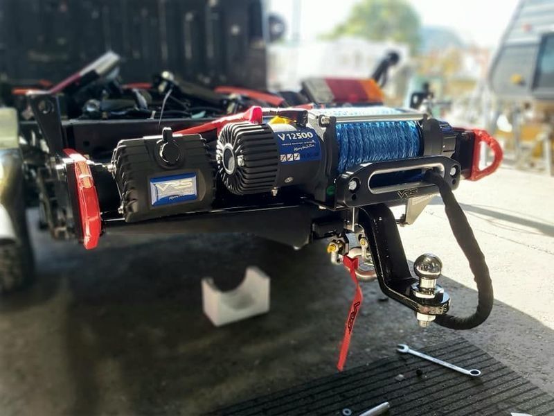 A Winch is Attached to the Front of a Truck — B & C Caravan Service Pty Ltd In Dubbo, NSW