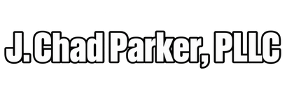 J. Chad Parker, PLLC logo in bold white outlined text on a black background