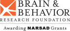 Brain & Behavior Research Foundation logo with orange abstract emblem and black text, Awards logo below.