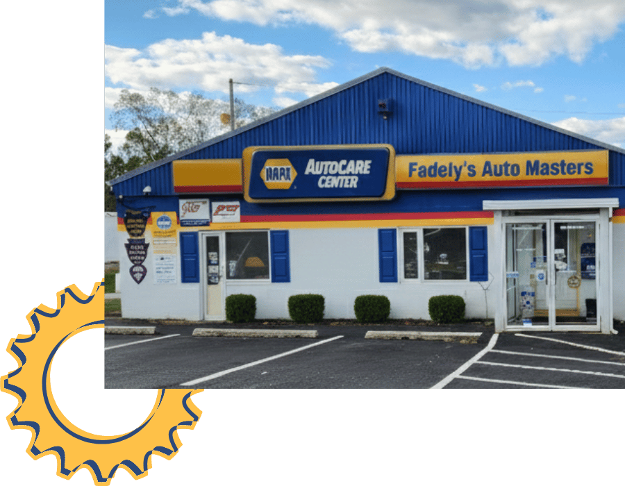 Exterior of Fadely’s Auto Masters NAPA AutoCare Center building.