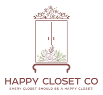 Logo of a wardrobe with floral accents,
