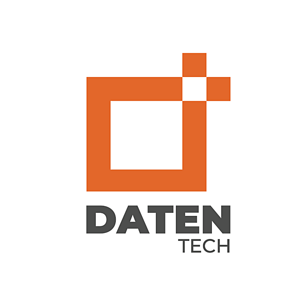 Orange square logo with a plus symbol on the right and