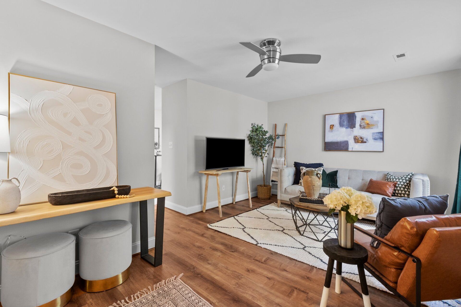 living room with table