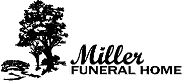 Logo for Miller Funeral Home: a tree silhouette next to 