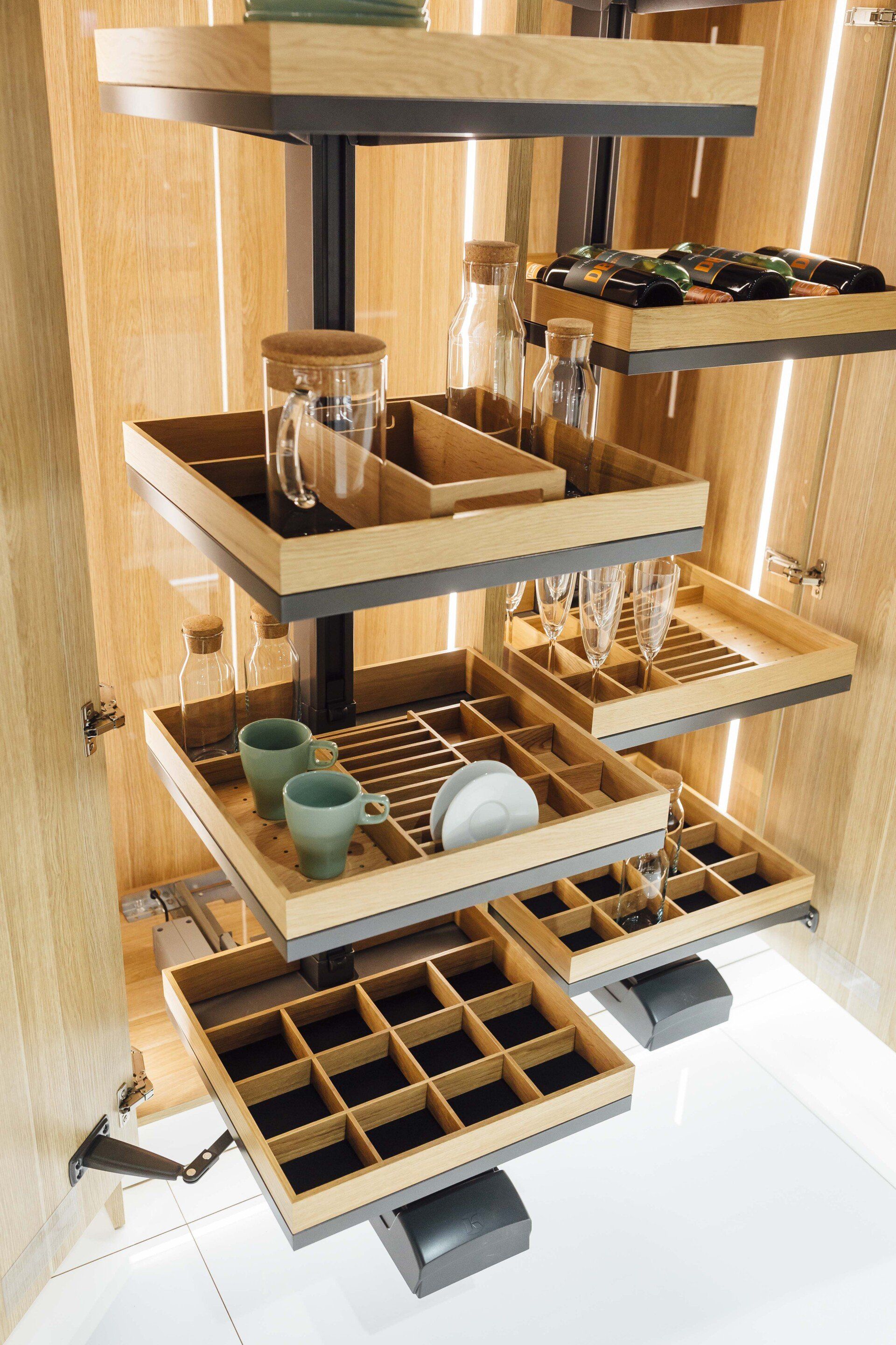 Tall Cabinet - Convoy Lavido Anthracite with Fineline - Kessebohmer — Kitchen Flat Packs In Berrimah, NT
