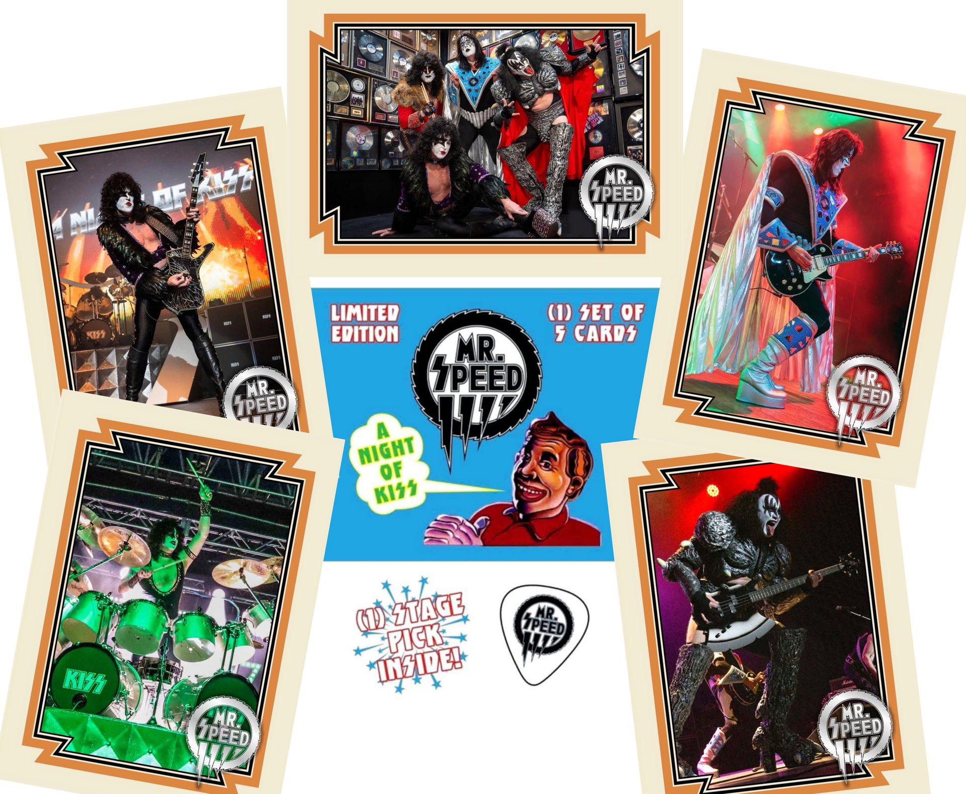 Mr. Speed trading cards collage