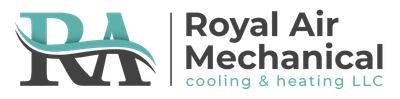 The logo for royal air mechanical cooling and heating llc.