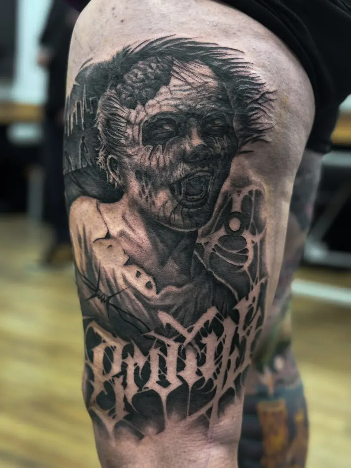 Dark freehand tattoo — bio-organic design
drawn directly onto skin by Crawlspace Tattoo Artist based in London