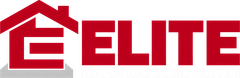 Red ELITE logo with a stylized house roof and letter E icon