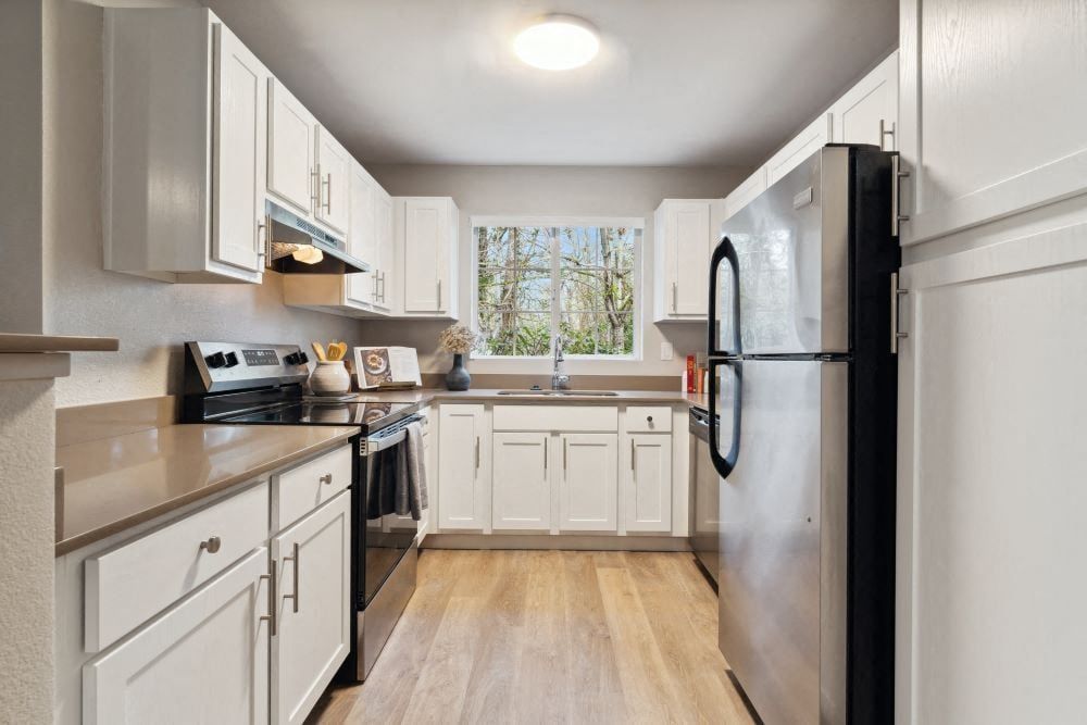 Spacious kitchen area.