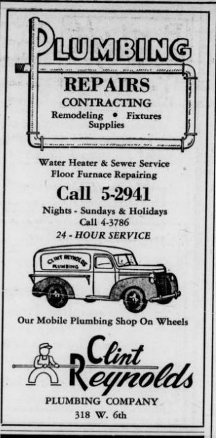Clint Reynolds Plumbing directory ad 
