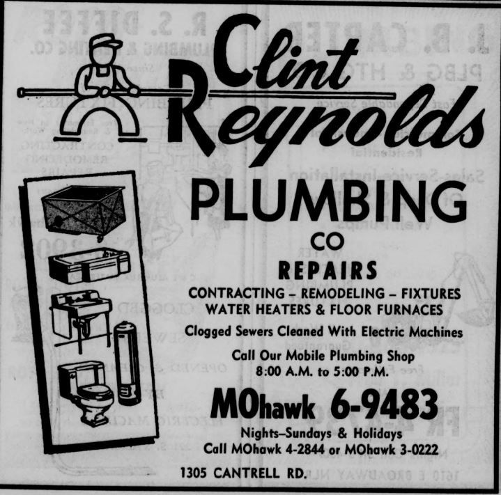 Clint Reynolds Plumbing directory ad 