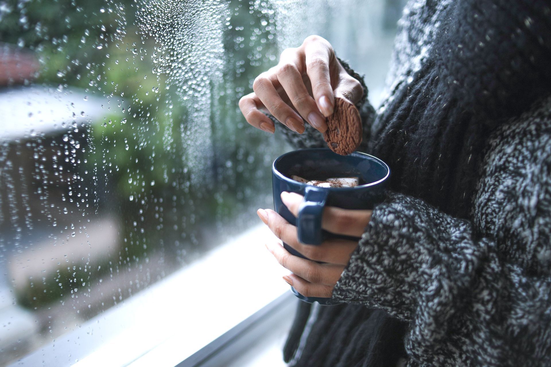 Stirring hot chocolate