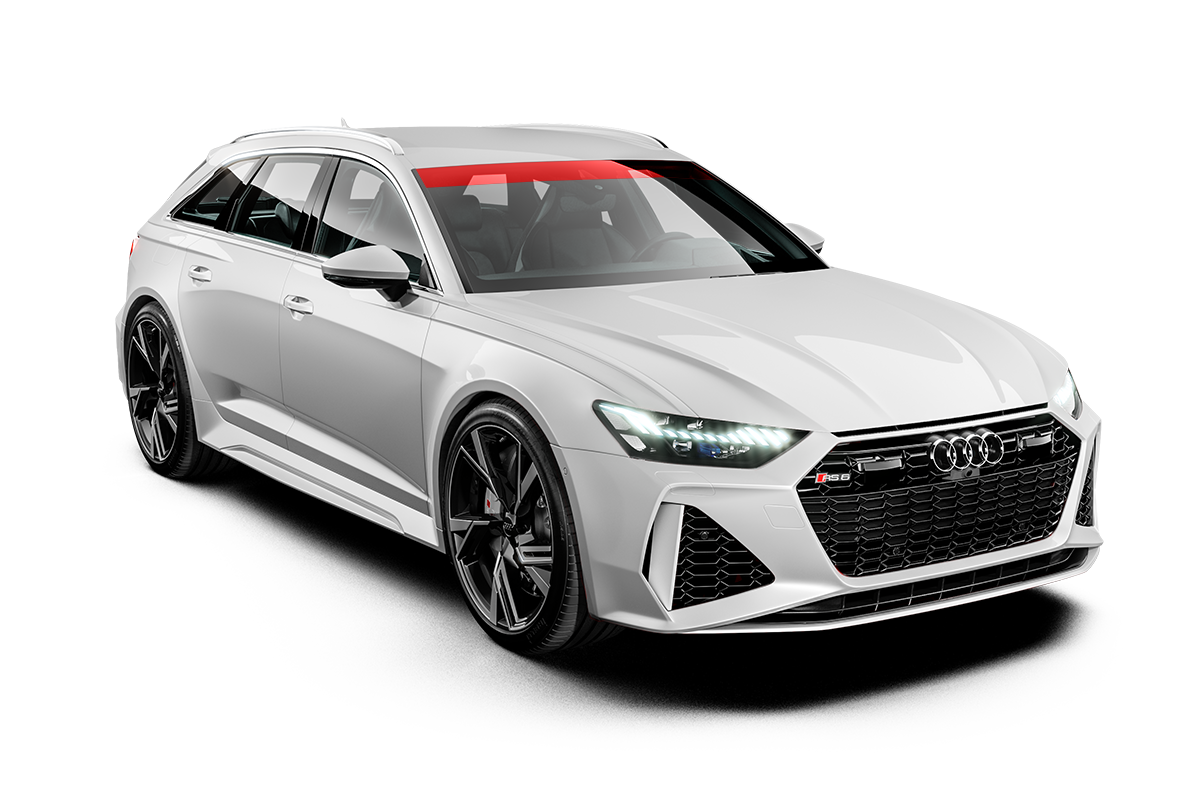 A white audi rs6 is shown on a white background.