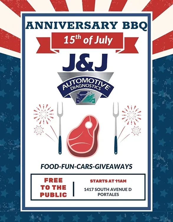 Anniversary BBQ on 15th of July | J & J Automotive