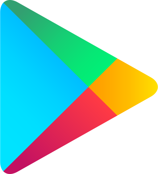 Google Play triangle logo in blue, green, yellow, and red on a white background