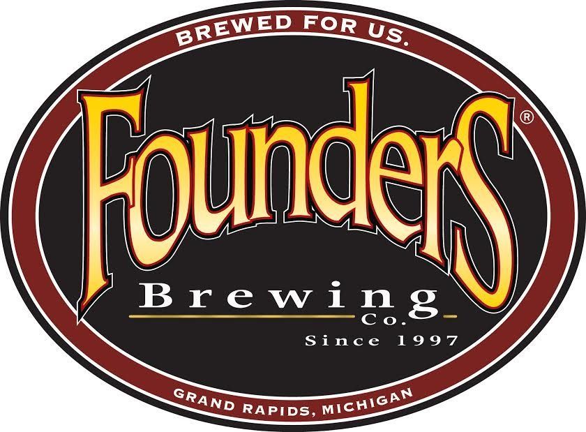 Founders Brewing Co. logo in maroon, gold, and black, with “Brewed for Us” and Grand Rapids, Michigan.