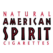 Natural American Spirit Cigarettes logo in red and black text on a white background