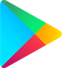 Google Play triangle logo in blue, green, yellow, and red on a white background
