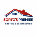 Logo: Red and blue roof silhouette with "Sorto's Premier Roofing & Construction, LLC" text.