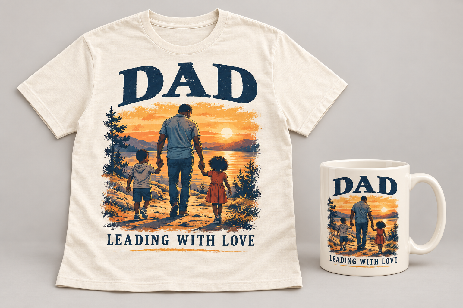 Dad Leading with Love Bundle — Shirt, Mug & Card