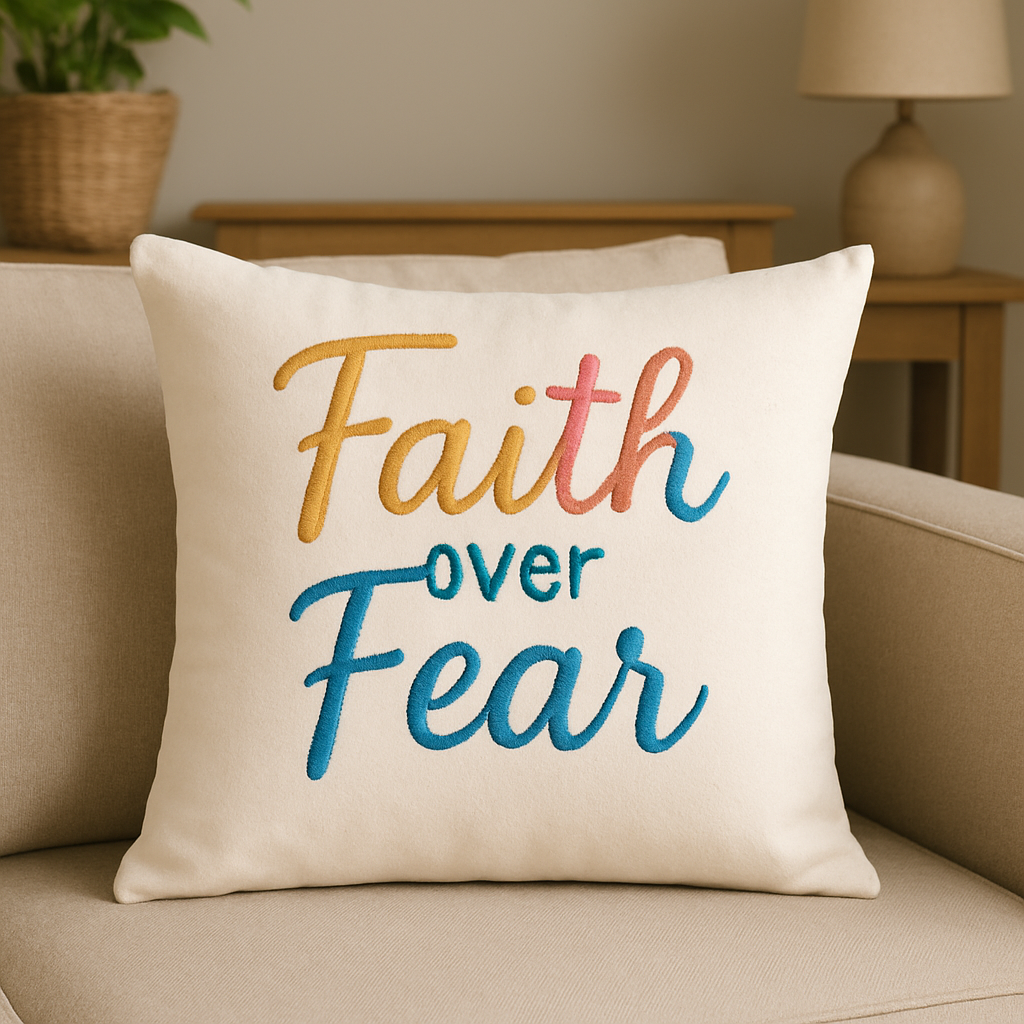 Faith Over Fear Throw Pillow