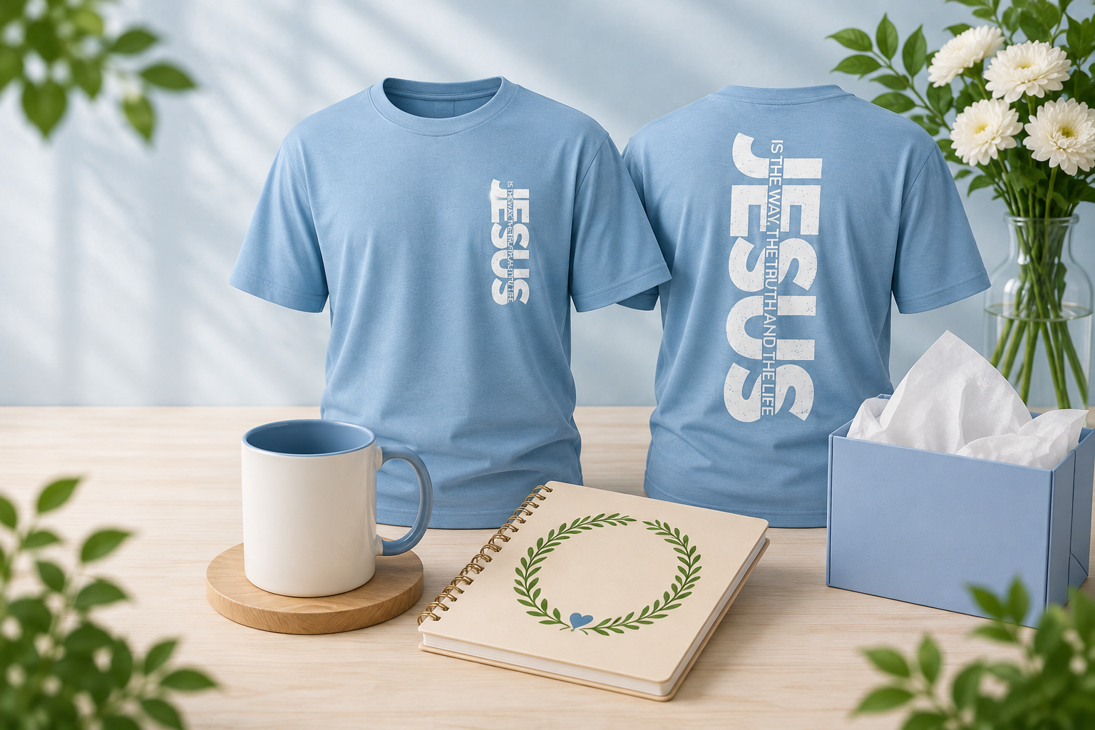 Jesus is the Way Shirt (Dusty Blue)